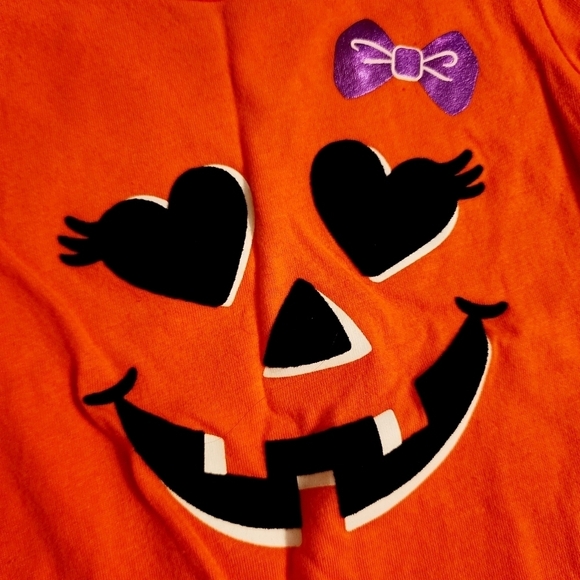 Way to Celebrate Halloween Orange Jack-O-Lantern w/ Bow Pumpkin Top 18M Baby EUC - Picture 3 of 4